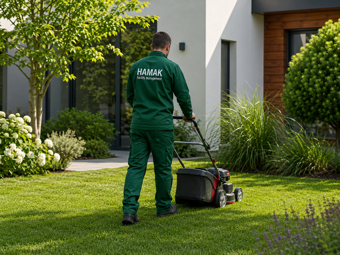 Gepflegte Rasenfläche durch den Gartenservice in Hamburg