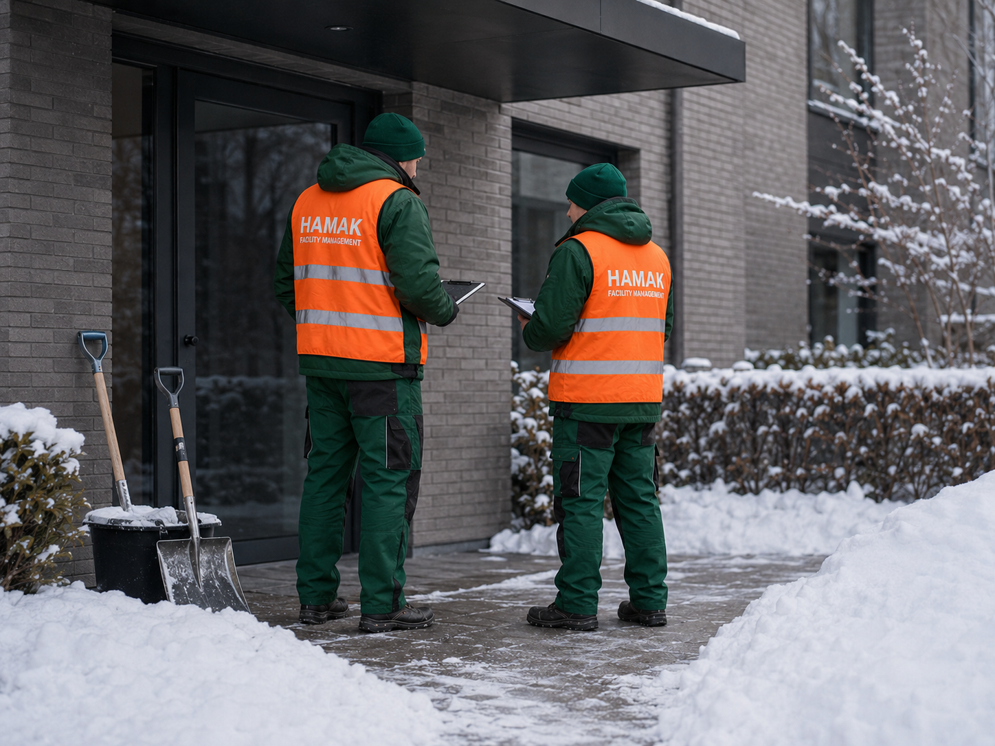 Objektkontrolle im Rahmen des Winterdienstes in Hamburg